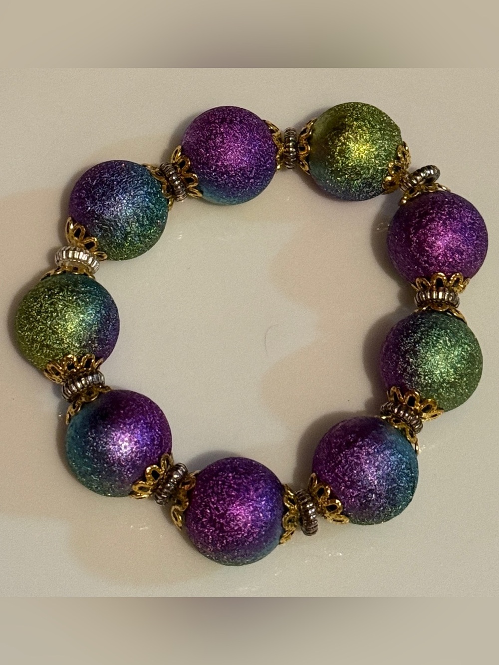 Purple Chosen Christian Faith Phone Charm Bracelet Set Glitter Religious - Picture 2 of 5